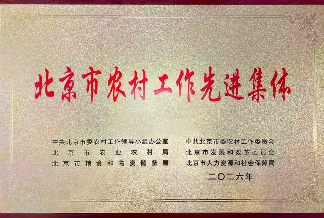 北京糧油榮獲“北京市農(nóng)村工作先進集體”榮譽稱號